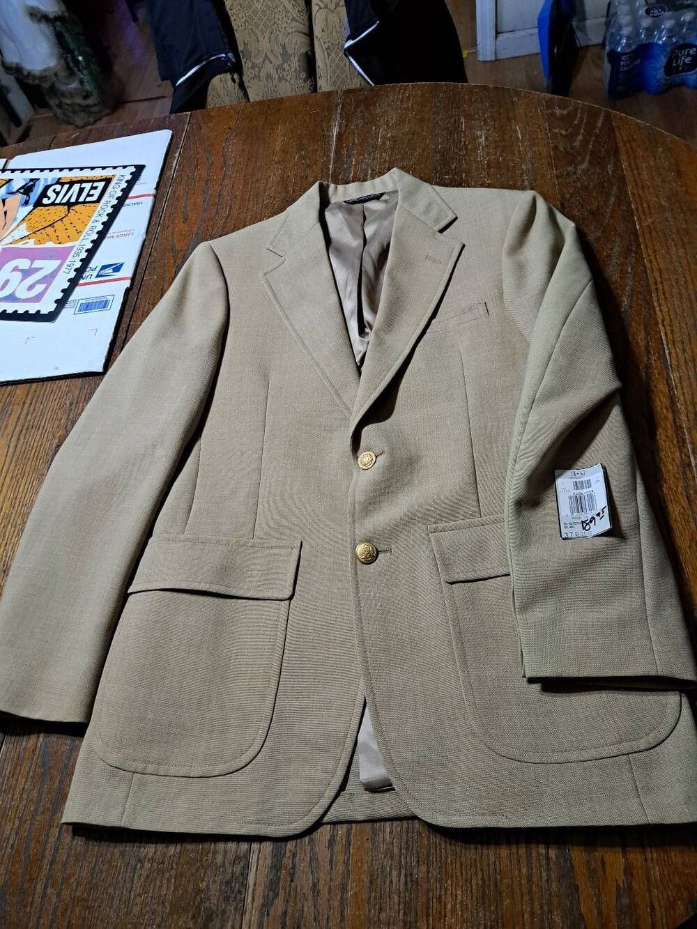 New 37R Regent Tan Khaki Single Breast Suit Sports Coat Jacket Blazer NWT